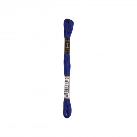 Meada de linha de bordar Anchor Stranded Cotton, filosele cor 134 azul Meada de linha de bordar Anchor Stranded Cotton, filosele cor 134 azul
